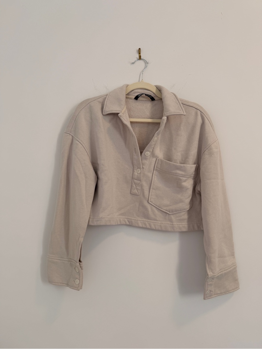 Zara Cropped Pullover Sweatshirt